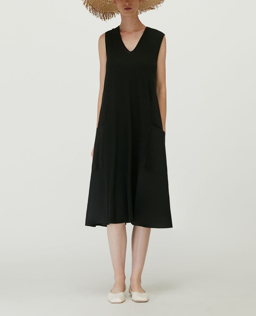 MAX&Co. - Đầm midi sát nách cổ V phom suông Flared Linen