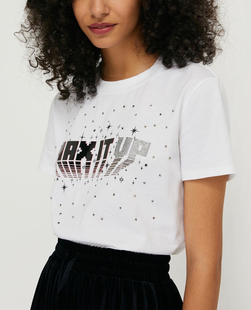MAX&Co. - Áo thun nữ cổ tròn tay ngắn Cotton Printed