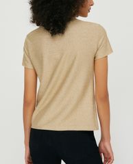 MAX&Co. - Áo thun nữ cổ tròn tay ngắn Jersey Lamé Slogan