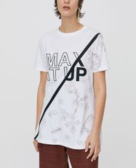 MAX&Co. - Áo thun nữ cổ tròn tay ngắn Print And Embroidery