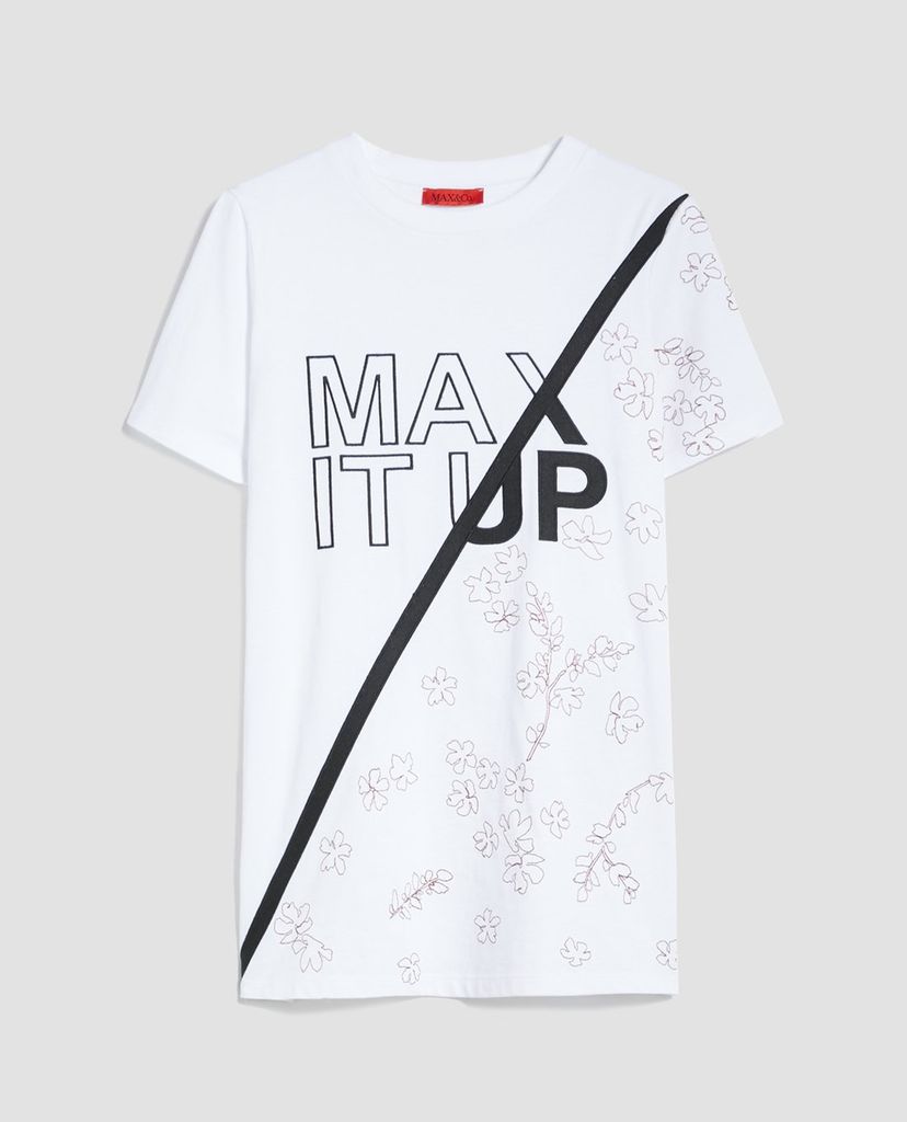 MAX&Co. - Áo thun nữ cổ tròn tay ngắn Print And Embroidery