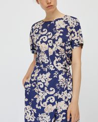 MAX&Co. - Áo kiểu nữ phom suông cổ tròn tay ngắn Printed Twill