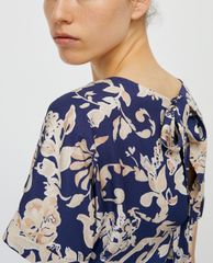 MAX&Co. - Áo kiểu nữ phom suông cổ tròn tay ngắn Printed Twill