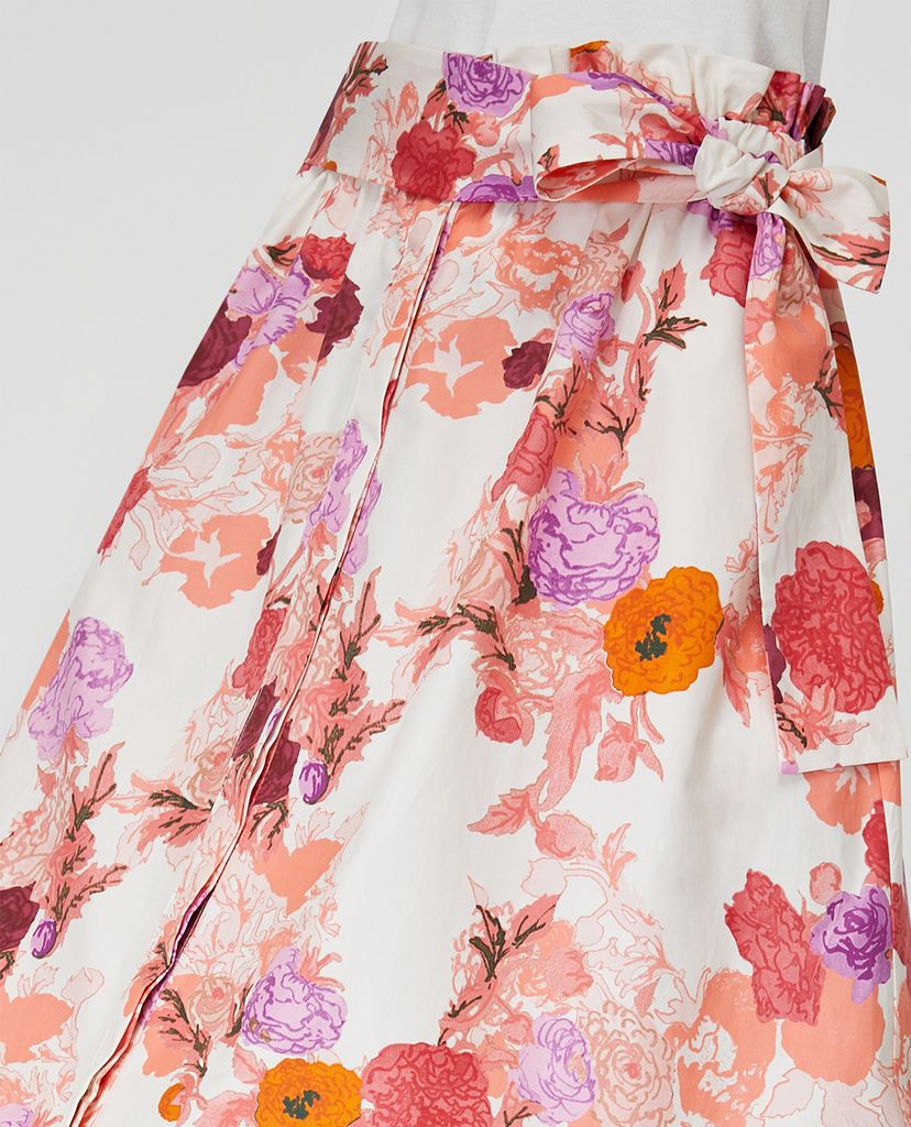 MAX&Co. - Chân váy midi xếp li Floral Poplin