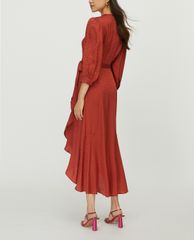 MAX&Co. - Đầm midi cổ V dáng quấn Polka Dot Jacquard