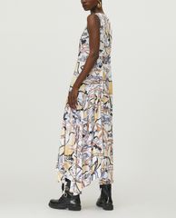 MAX&Co. - Đầm midi cổ tròn sát nách phom suông thời trang Satin