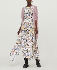MAX&Co. - Đầm midi cổ tròn sát nách phom suông thời trang Satin