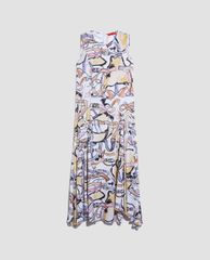 MAX&Co. - Đầm midi cổ tròn sát nách phom suông thời trang Satin