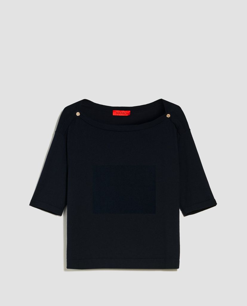 MAX&Co. - Áo cardigan nữ tay lỡ cổ tròn Jewel Buttons
