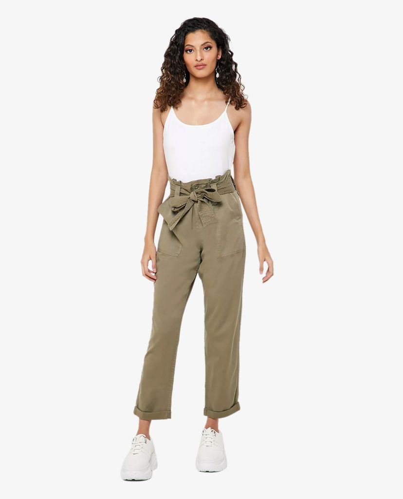 TOPSHOP - Quần kiểu nữ ống rộng phối thắt lưng thời trang