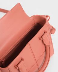 CHARLES & KEITH - Túi xách tay nữ phom vuông Textured Panelled