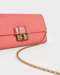 CHARLES & KEITH - Ví nữ dạng gập Stone Embellished