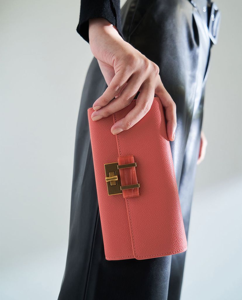 CHARLES & KEITH - Ví nữ dạng gập Stone Embellished