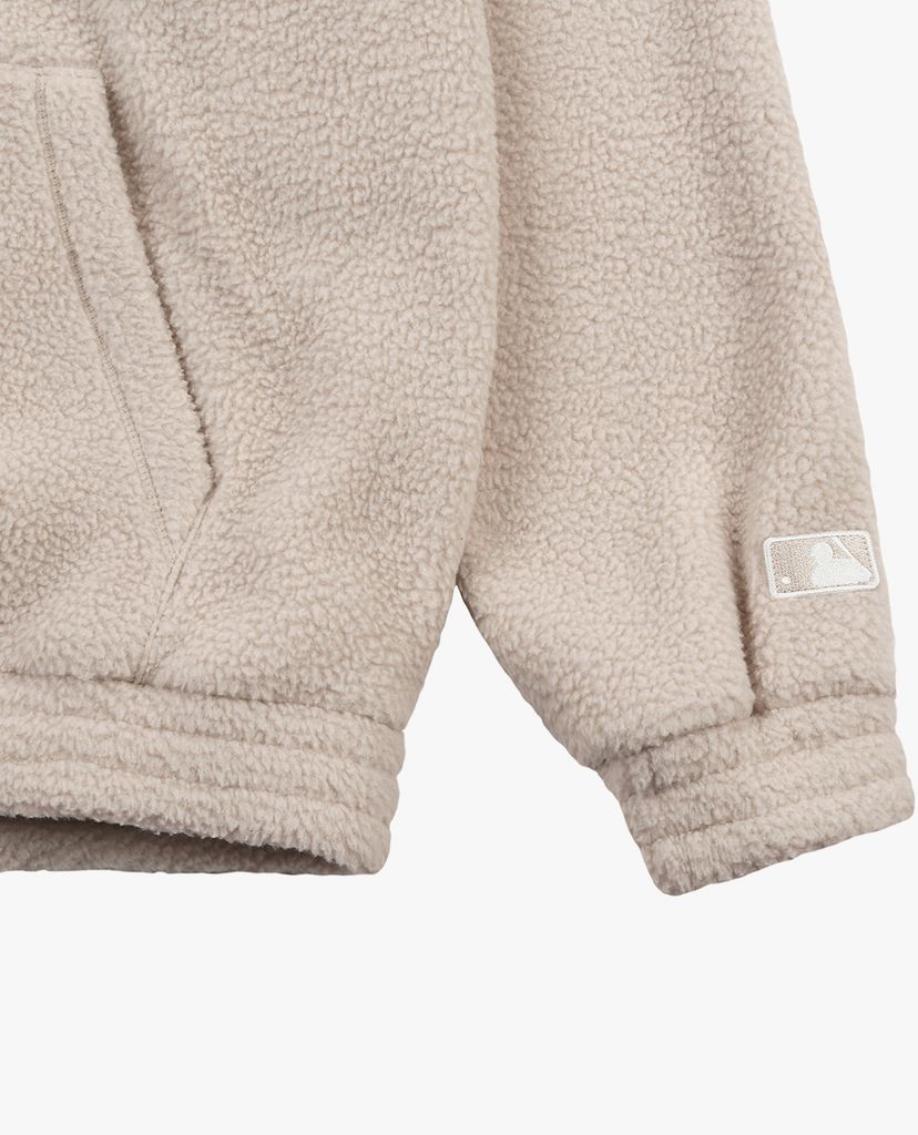MLB - Áo hoodie tay dài phối mũ thời trang Fleece Lined