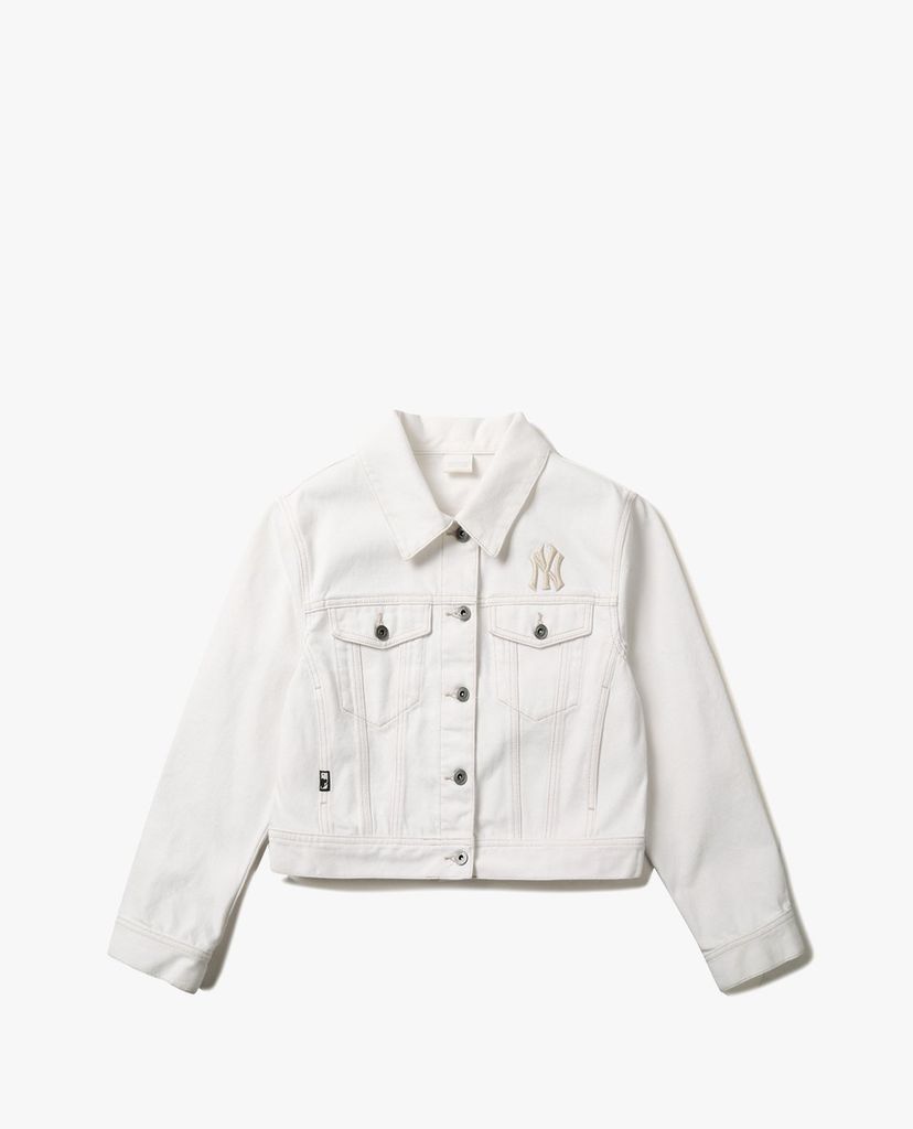 MLB - Áo khoác denim nữ phom croptop Back Logo