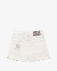 MLB - Quần shorts jeans nữ phối logo thời trang