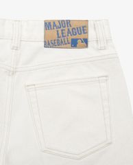 MLB - Quần shorts jeans nữ phối logo thời trang