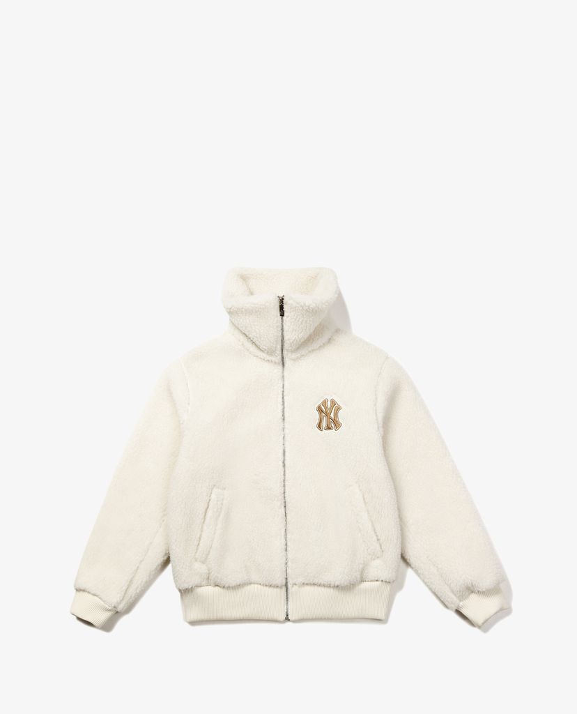 MLB - Áo khoác lông nữ cổ cao tay dài Fleece