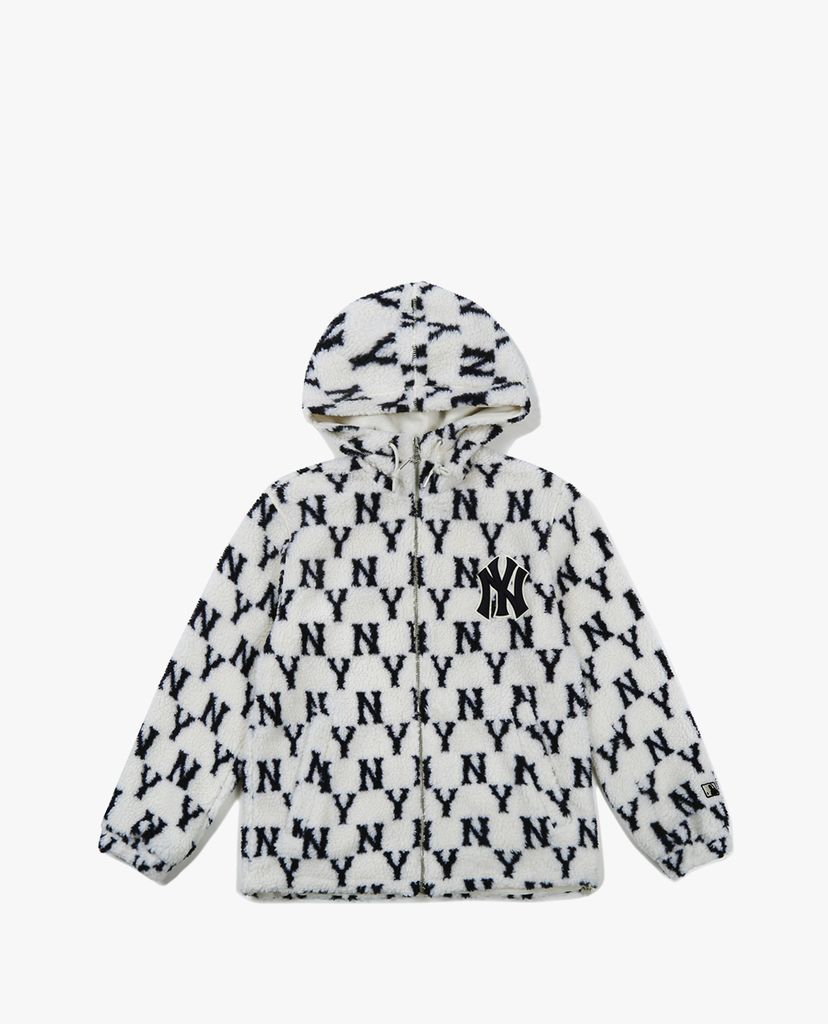 MLB - Áo khoác kiểu phối zip tay dài Monogram Wool Fleece
