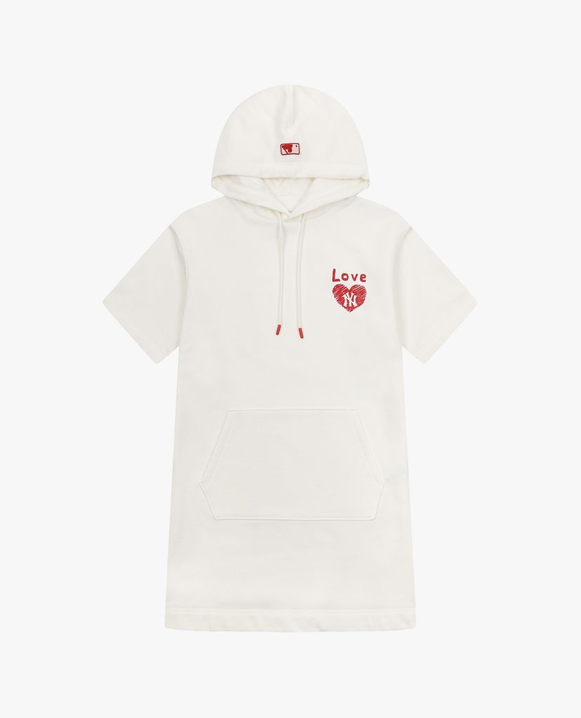 MLB - Đầm mini phối mũ phom suông Heart