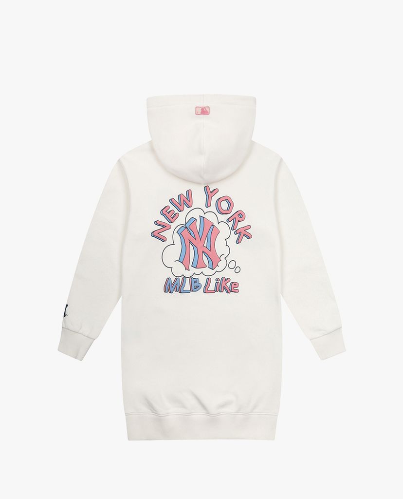 MLB - Đầm mini phối mũ phom suông tay dài LIKE