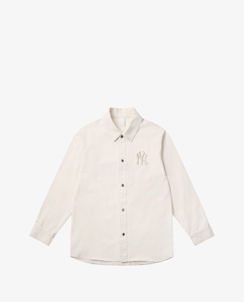 MLB - Áo sơ mi tay dài Mega Logo Denim