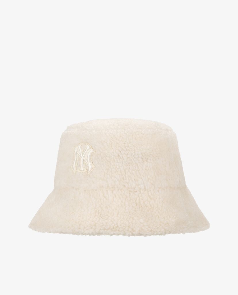 MLB - Nón bucket phối lông Custard Cream