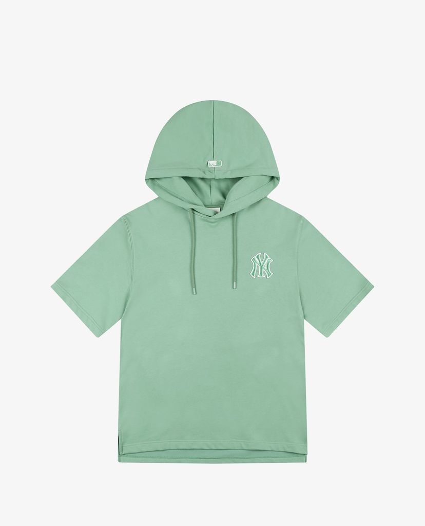 MLB - Áo hoodie tay ngắn phối mũ trùm Mega Logo