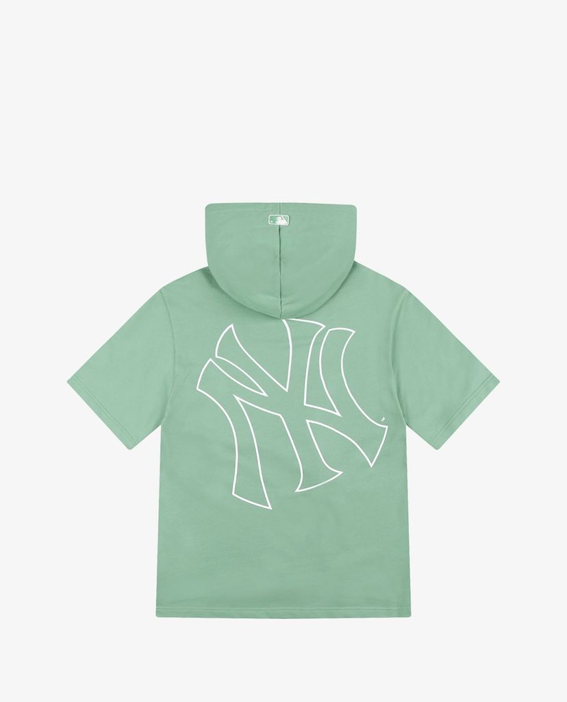 MLB - Áo hoodie tay ngắn phối mũ trùm Mega Logo