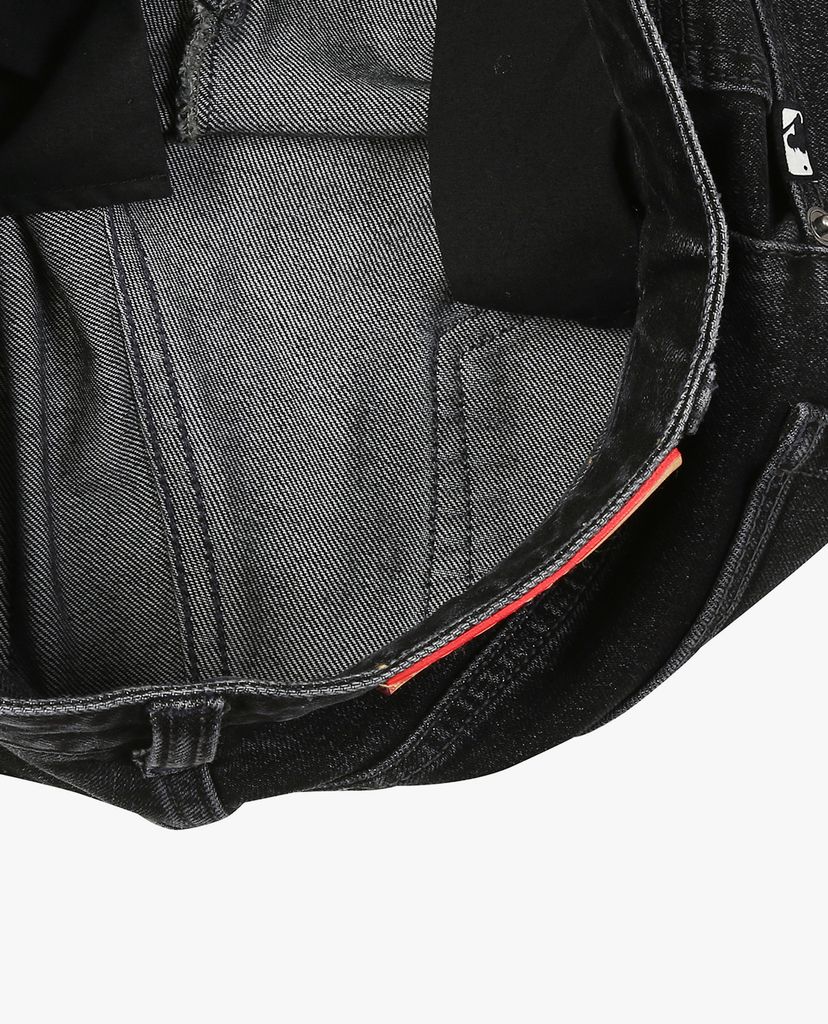 MLB - Quần jeans nữ ống rộng phối logo thời trang