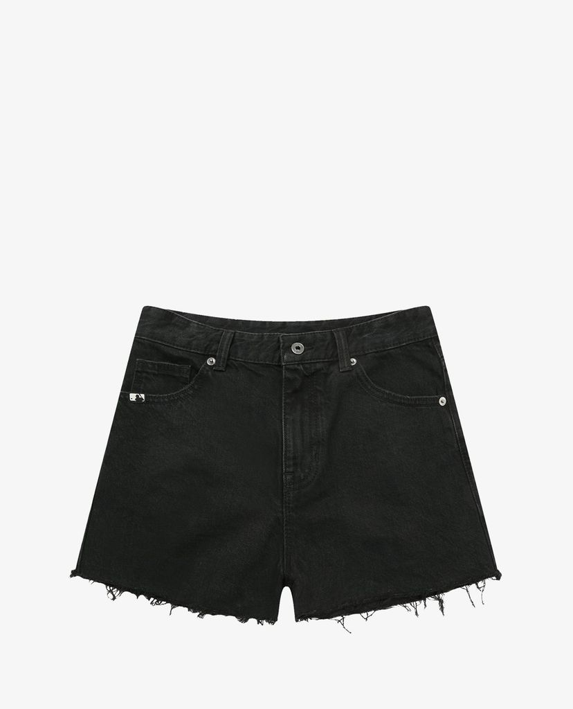 MLB - Quần shorts jeans nữ phối logo thời trang
