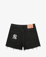 MLB - Quần shorts jeans nữ phối logo thời trang