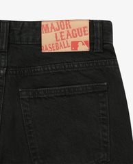 MLB - Quần shorts jeans nữ phối logo thời trang