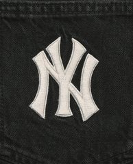 MLB - Quần shorts jeans nữ phối logo thời trang