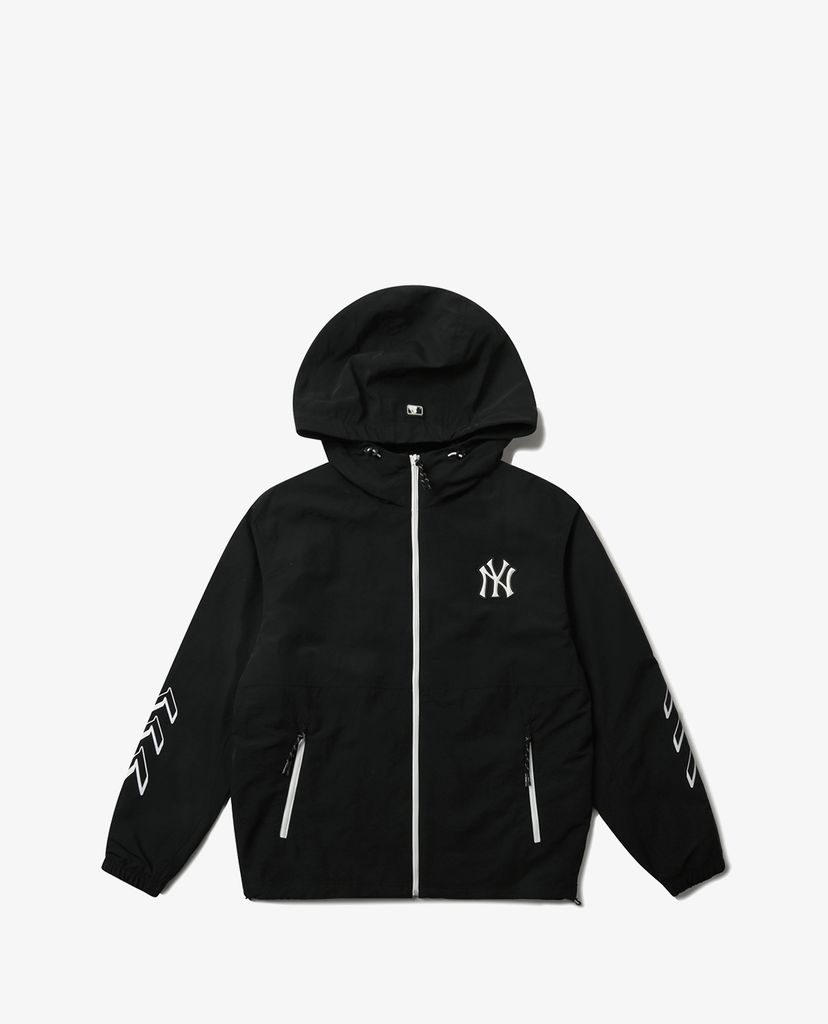 MLB - Áo hoodie phối zip Simbol Sleeve Logo