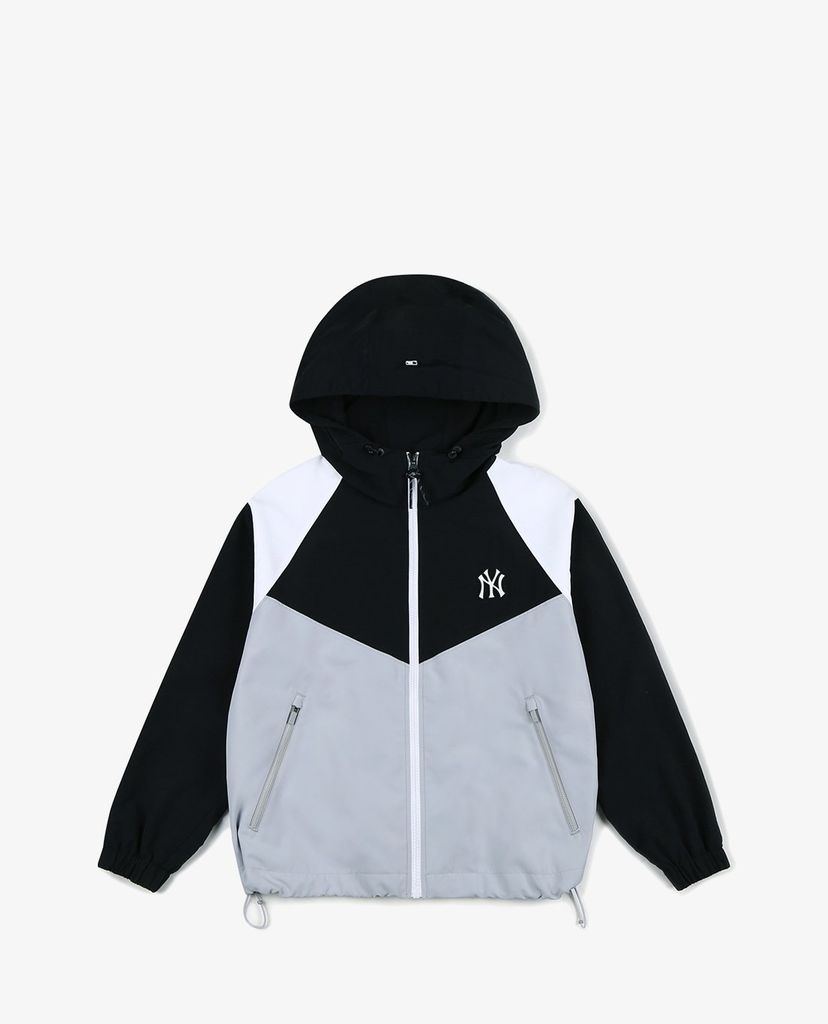 MLB - Áo khoác kiểu tay dài phối mũ trùm Basic Color Block