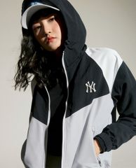 MLB - Áo khoác kiểu tay dài phối mũ trùm Basic Color Block
