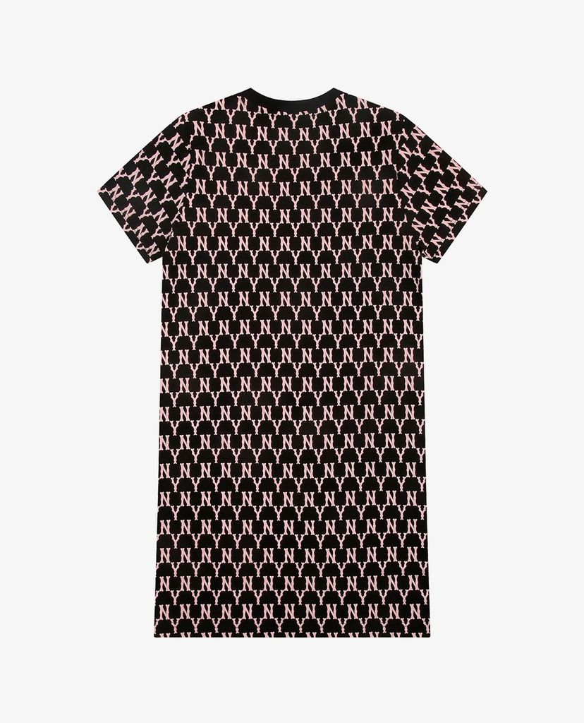 MLB - Đầm mini cổ tròn ngắn tay phom suông Monogram Allover