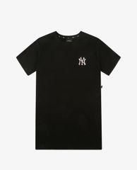 MLB - Đầm mini cổ tròn ngắn tay phom suông Logo Basic Waist String