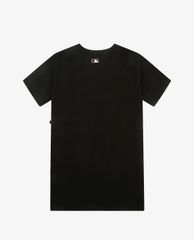 MLB - Đầm mini cổ tròn ngắn tay phom suông Logo Basic Waist String
