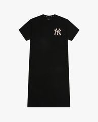MLB - Đầm midi nữ ngắn tay cổ tròn Logo Basic