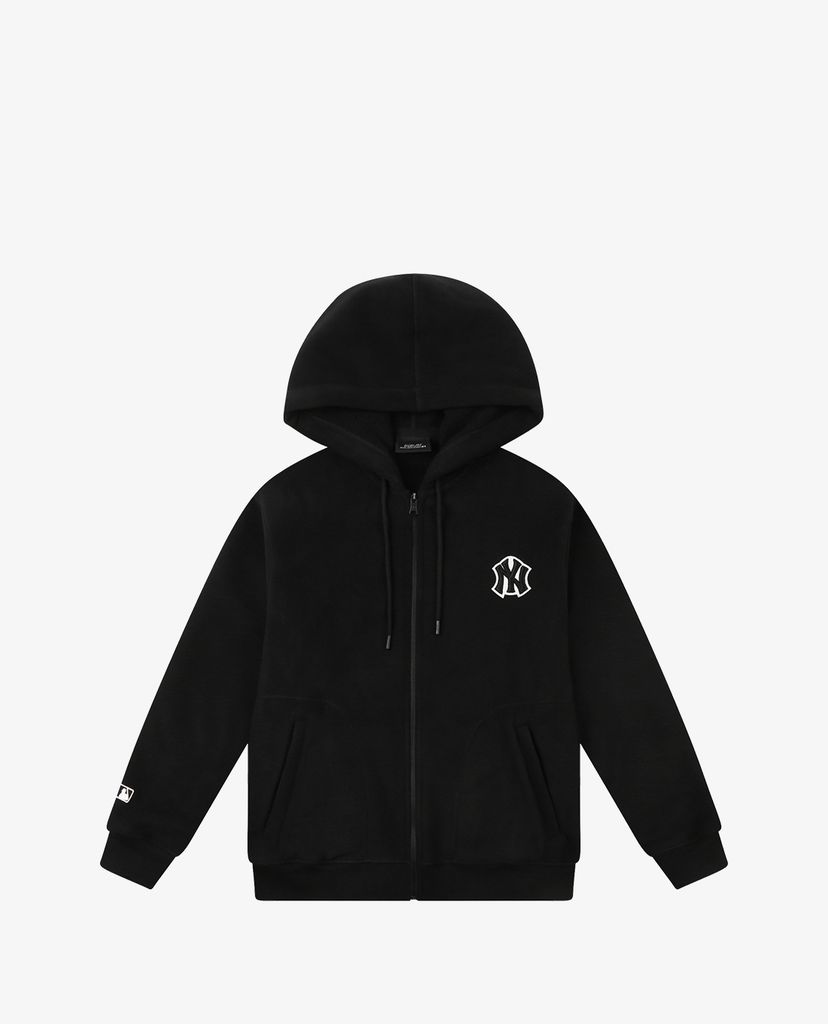 MLB - Áo hoodie tay dài phối zip Fleece Fleece Big Logo