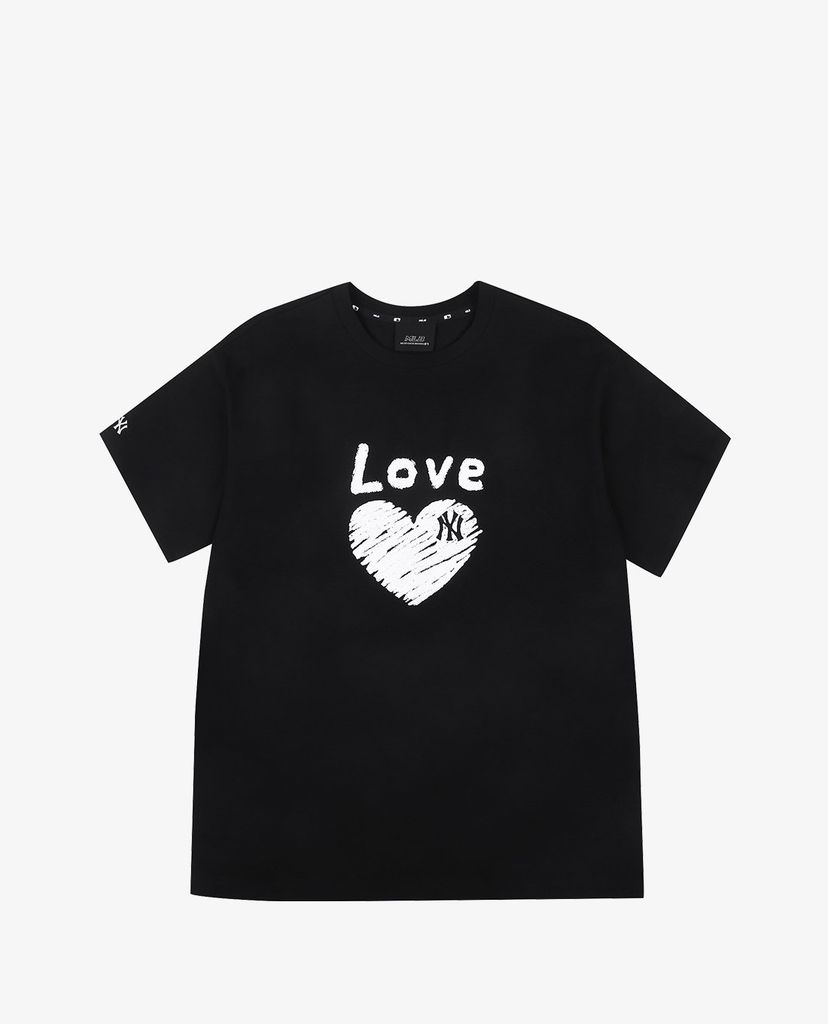 MLB - Áo thun cổ tròn ngắn tay Heart Love Over Fit