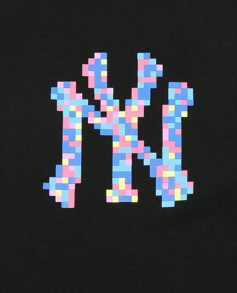 MLB - Áo thun cổ tròn ngắn tay PLAY Pixel Logo
