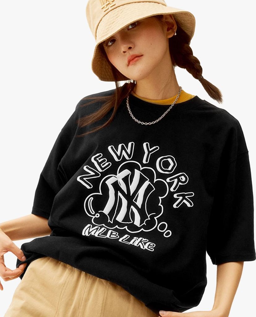 MLB - Áo thun cổ tròn ngắn tay LIKE Solid Color Popcorn
