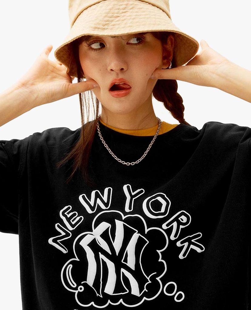 MLB - Áo thun cổ tròn ngắn tay LIKE Solid Color Popcorn