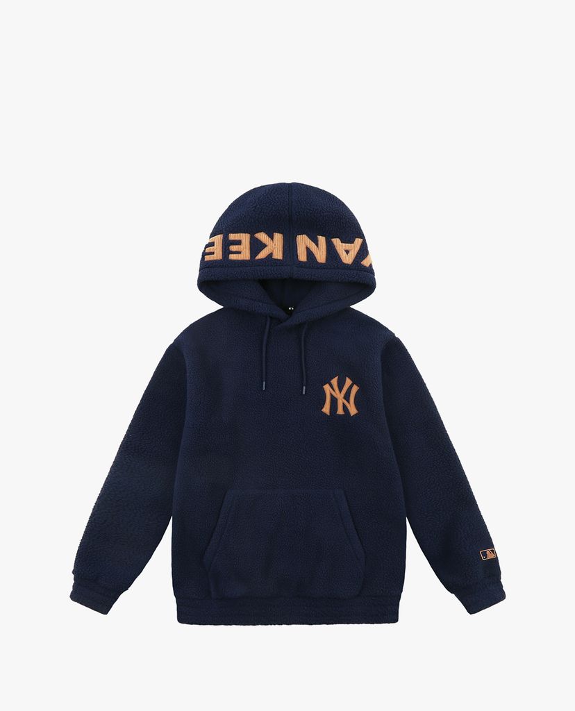 MLB - Áo hoodie tay dài phối mũ thời trang Fleece Lined