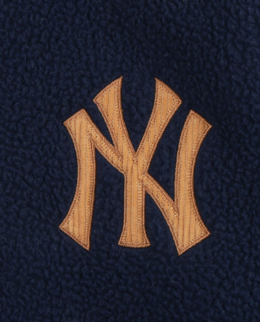 MLB - Áo hoodie tay dài phối mũ thời trang Fleece Lined