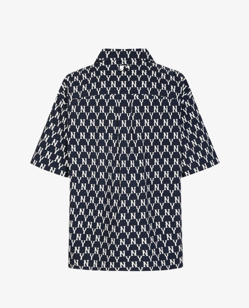 MLB - Áo sơ mi nam tay ngắn phối họa tiết monogram Woven