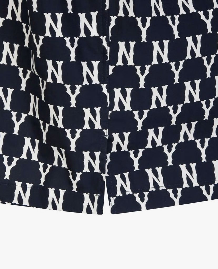 MLB - Áo sơ mi nam tay ngắn phối họa tiết monogram Woven